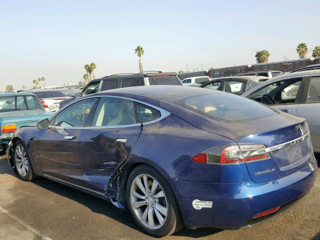 5YJSA1E21HF207435 - 2017 TESLA MODEL S BLUE photo 3