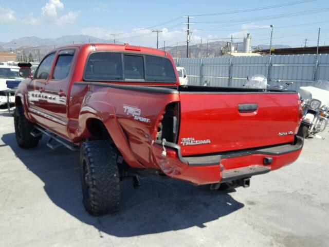 3TMMU52NX9M007866 - 2009 TOYOTA TACOMA DOU RED photo 3