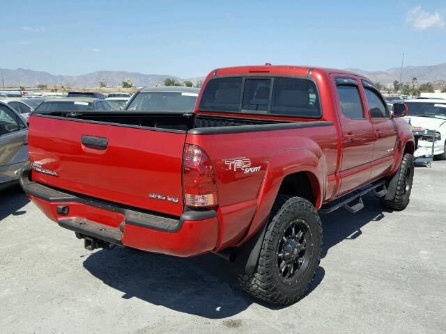 3TMMU52NX9M007866 - 2009 TOYOTA TACOMA DOU RED photo 4