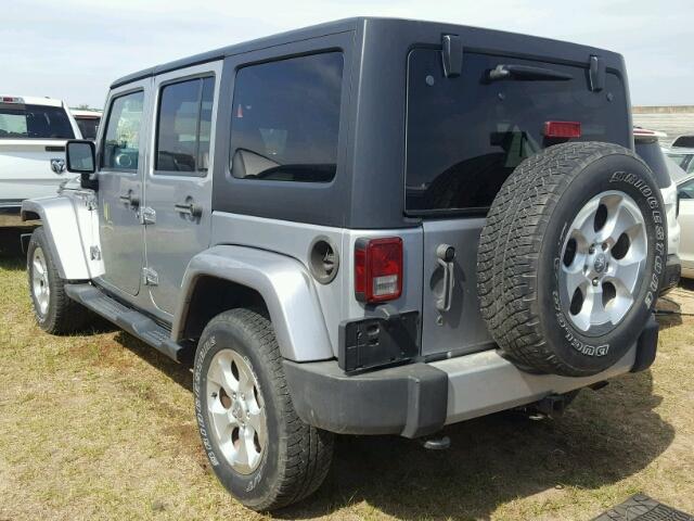 1C4BJWEGXDL602228 - 2013 JEEP WRANGLER U SILVER photo 3