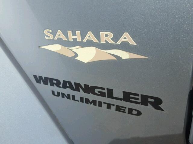 1C4BJWEGXDL602228 - 2013 JEEP WRANGLER U SILVER photo 9