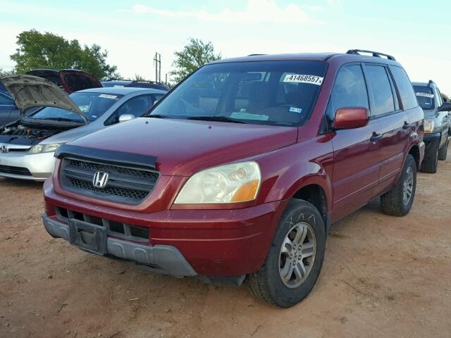 5FNYF18454B000758 - 2004 HONDA PILOT EX RED photo 2