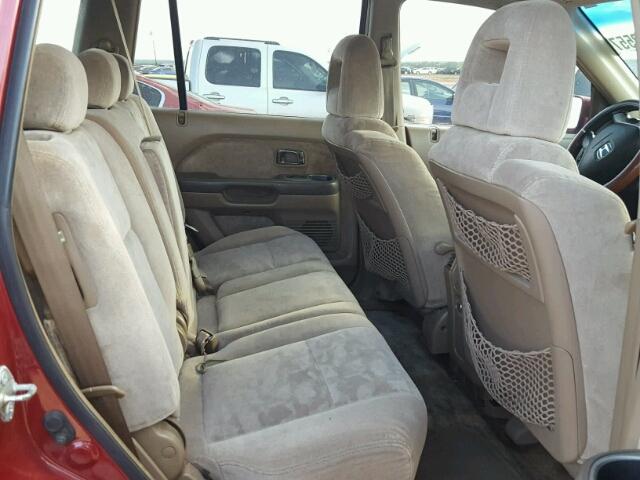 5FNYF18454B000758 - 2004 HONDA PILOT EX RED photo 6