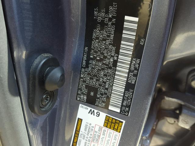 JTEDD21A250127313 - 2005 TOYOTA HIGHLANDER BLUE photo 10