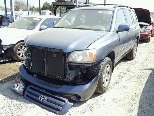 JTEDD21A250127313 - 2005 TOYOTA HIGHLANDER BLUE photo 2