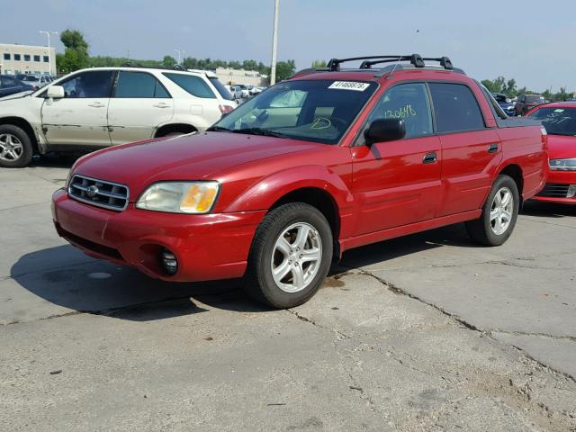 4S4BT62C857103204 - 2005 SUBARU BAJA SPORT RED photo 2