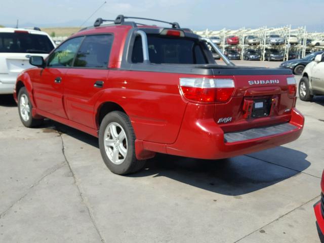 4S4BT62C857103204 - 2005 SUBARU BAJA SPORT RED photo 3