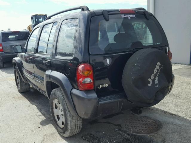 1J4GK48K73W583040 - 2003 JEEP LIBERTY SP BLACK photo 3