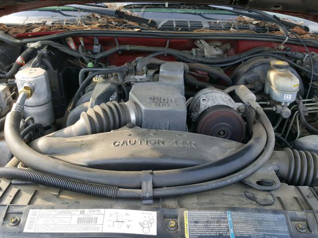 1GCCS145728135306 - 2002 CHEVROLET S TRUCK S1 RED photo 7