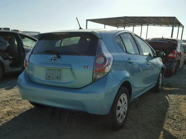 JTDKDTB3XE1076932 - 2014 TOYOTA PRIUS C BLUE photo 4