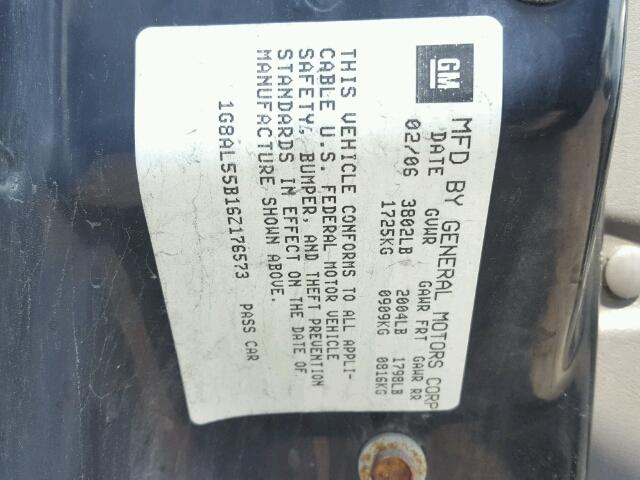 1G8AL55B16Z176573 - 2006 SATURN ION LEVEL GRAY photo 10