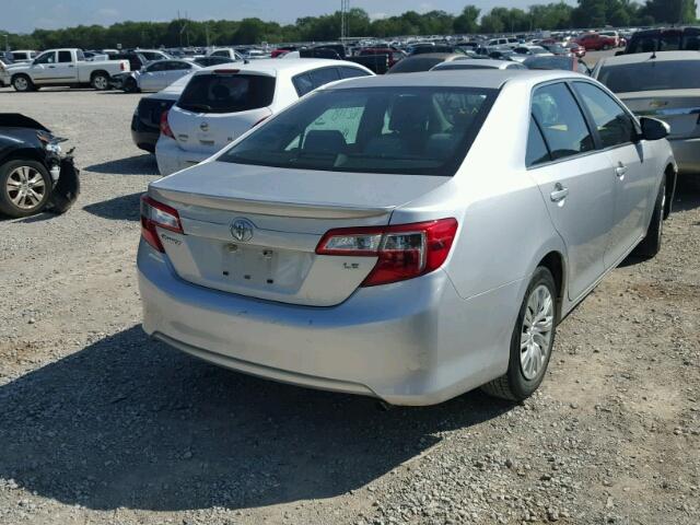 4T4BF1FK9CR259686 - 2012 TOYOTA CAMRY BASE SILVER photo 4