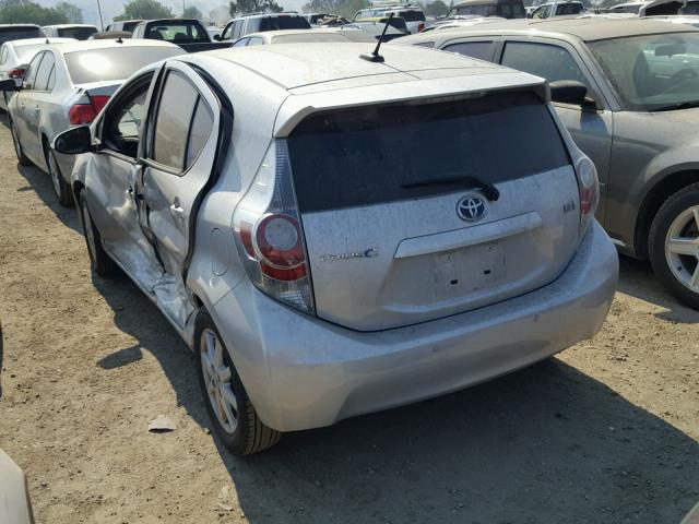 JTDKDTB30E1061906 - 2014 TOYOTA PRIUS C SILVER photo 3