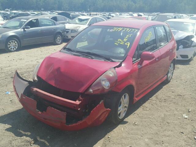 JHMGD37697S032277 - 2007 HONDA FIT S RED photo 2