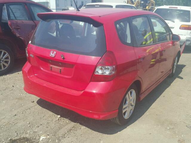 JHMGD37697S032277 - 2007 HONDA FIT S წითელი ფოტო 4
