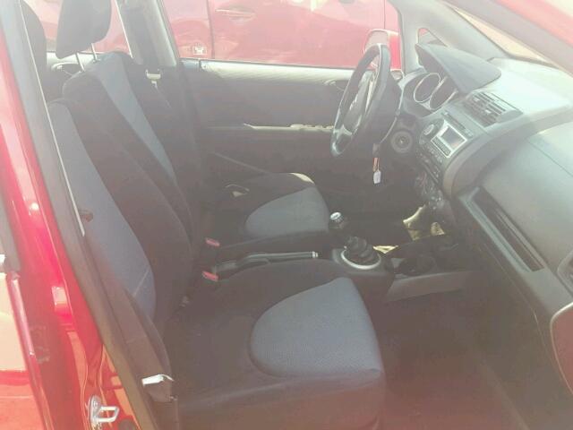 JHMGD37697S032277 - 2007 HONDA FIT S წითელი ფოტო 5