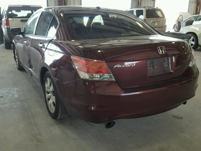 1HGCP36808A068104 - 2008 HONDA ACCORD EXL MAROON photo 3