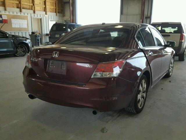 1HGCP36808A068104 - 2008 HONDA ACCORD EXL MAROON photo 4