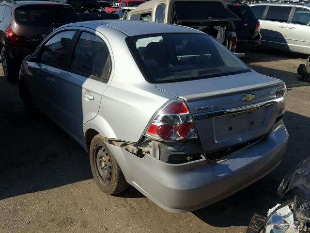 KL1TD5DE3AB043734 - 2010 CHEVROLET AVEO LS SILVER photo 3