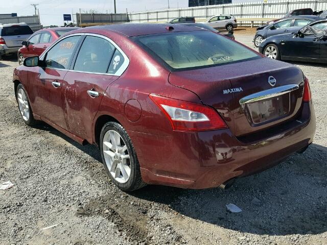 1N4AA51E89C857628 - 2009 NISSAN MAXIMA S BURGUNDY photo 3