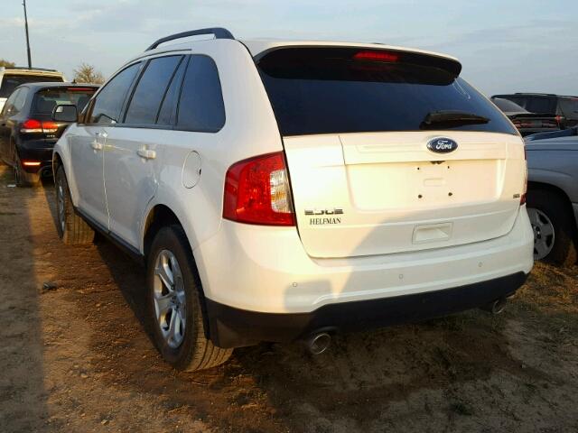 2FMDK3JCXEBA50086 - 2014 FORD EDGE WHITE photo 3