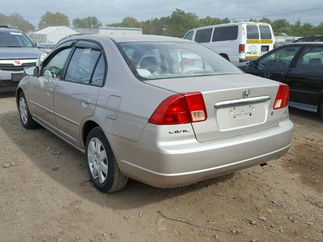 2HGES26772H508854 - 2002 HONDA CIVIC EX BEIGE photo 3