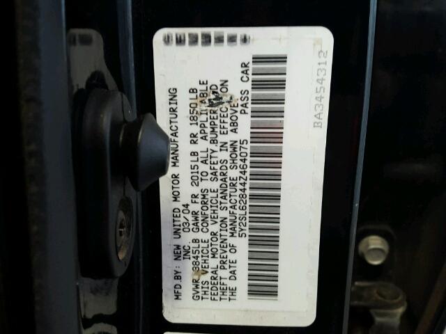 5Y2SL62844Z464075 - 2004 PONTIAC VIBE BLACK photo 10