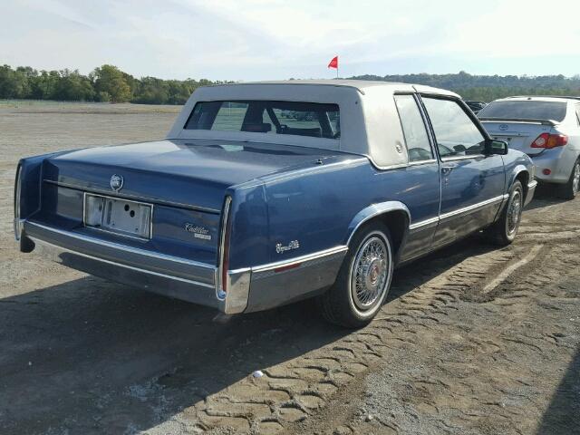 1G6CD1151K4261623 - 1989 CADILLAC DEVILLE BLUE photo 4