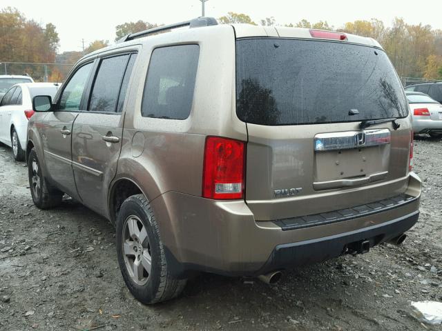 5FNYF3H54BB022039 - 2011 HONDA PILOT EXL BEIGE photo 3