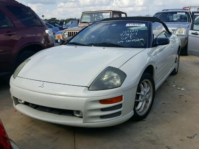 4A3AE85H12E022093 - 2002 MITSUBISHI ECLIPSE WHITE photo 2