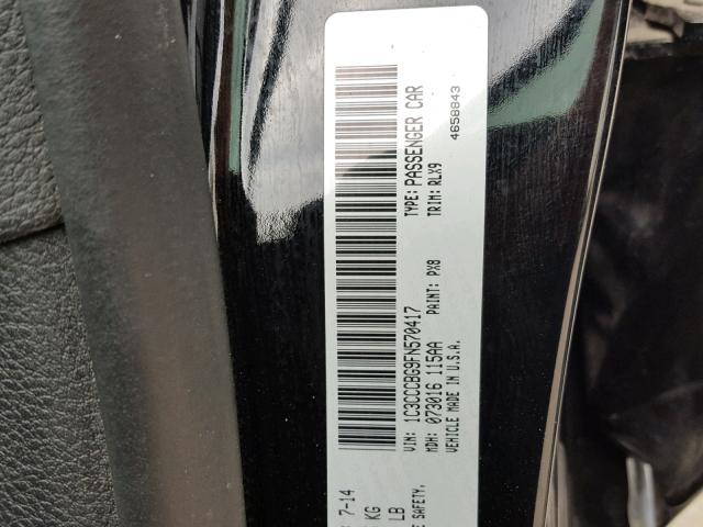 1C3CCCBG9FN570417 - 2015 CHRYSLER 200 S 黑色 照片 10