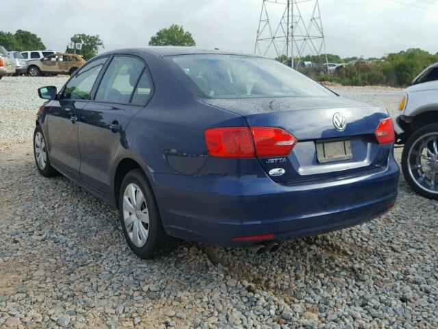 3VW1K7AJ9BM325323 - 2011 VOLKSWAGEN JETTA BASE 蓝色 照片 3