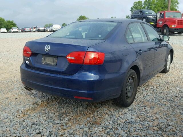 3VW1K7AJ9BM325323 - 2011 VOLKSWAGEN JETTA BASE 蓝色 照片 4
