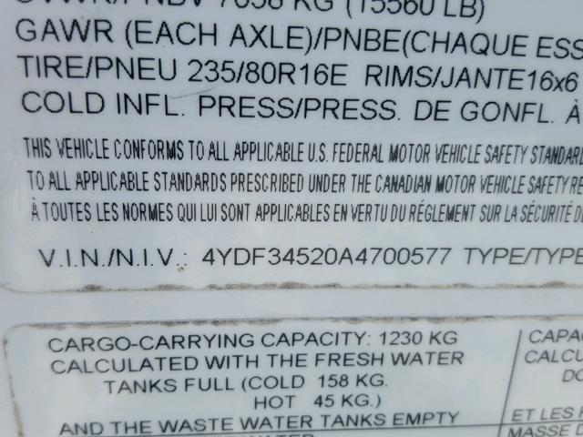 4YDF34520A4700577 - 2010 KEYSTONE MONTANA WHITE photo 10