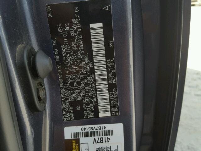 5TDZA23C66S495056 - 2006 TOYOTA SIENNA CE BLUE photo 10