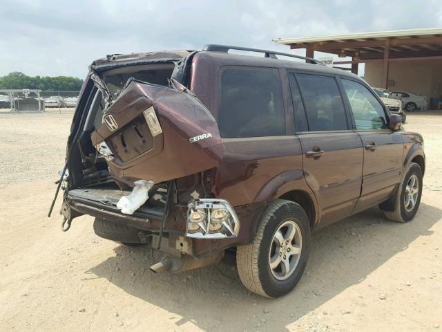 5FNYF28308B023156 - 2008 HONDA PILOT SE MAROON photo 4