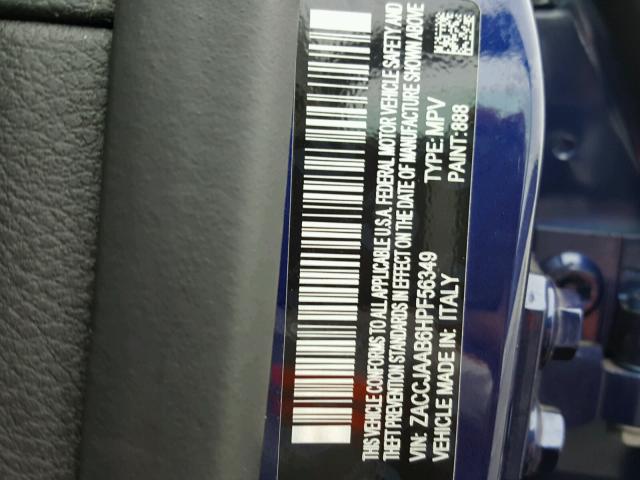 ZACCJAAB6HPF56349 - 2017 JEEP RENEGADE S 蓝色 照片 10