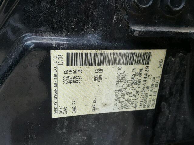 1N4BL21E69N444429 - 2009 NISSAN ALTIMA 3.5 BLACK photo 10