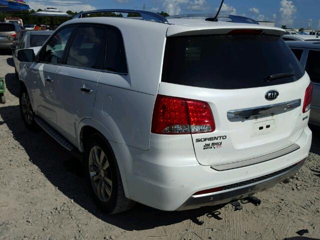 5XYKW4A28DG377822 - 2013 KIA SORENTO SX WHITE photo 3