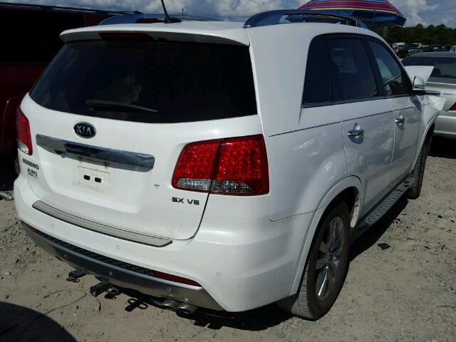 5XYKW4A28DG377822 - 2013 KIA SORENTO SX WHITE photo 4