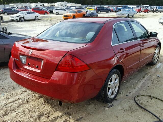 1HGCM56327A022765 - 2007 HONDA ACCORD BURGUNDY photo 4