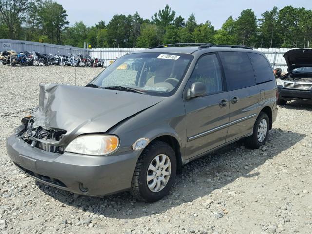 KNDUP132656653873 - 2005 KIA SEDONA EX GREEN photo 2