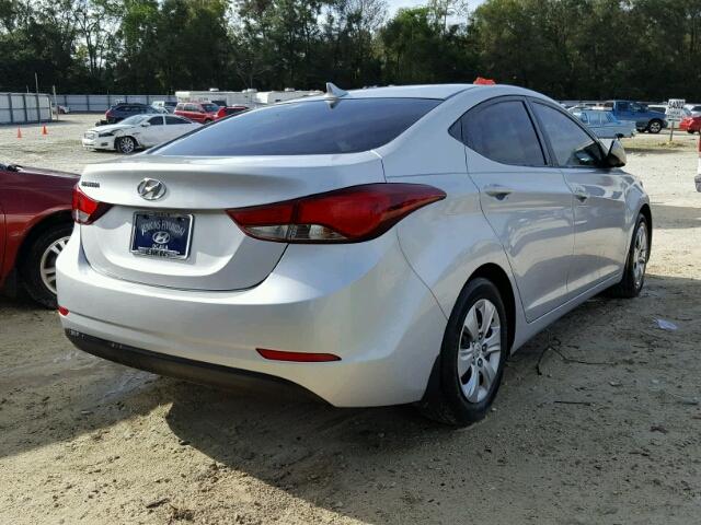 KMHDH4AE5GU481180 - 2016 HYUNDAI ELANTRA SE SILVER photo 4