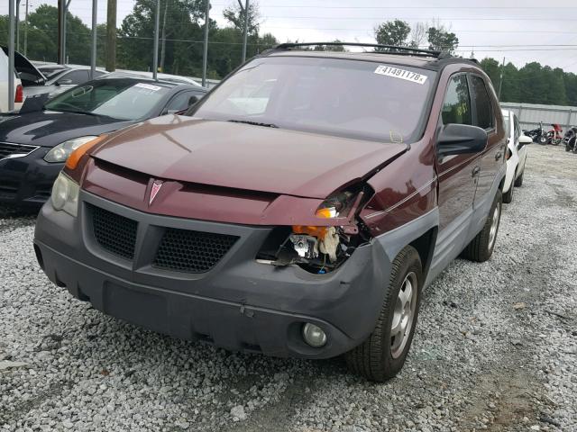 3G7DB03E71S545284 - 2001 PONTIAC AZTEK MAROON photo 2