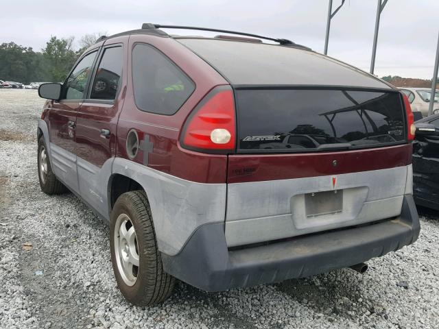 3G7DB03E71S545284 - 2001 PONTIAC AZTEK MAROON photo 3