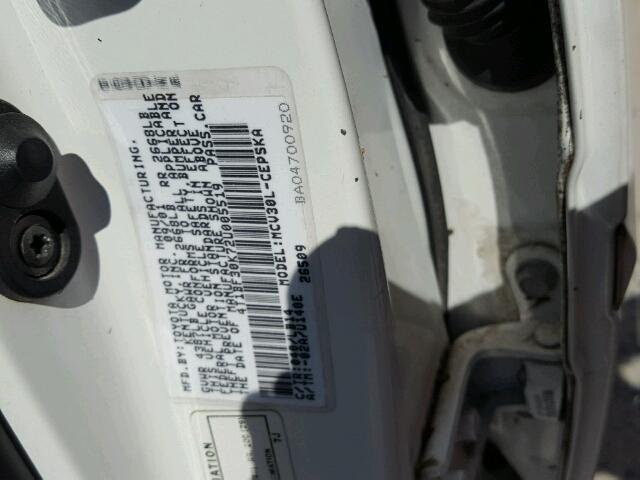 4T1BF30K72U005519 - 2002 TOYOTA CAMRY WHITE photo 10