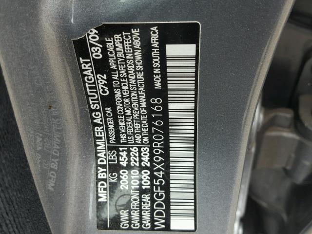 WDDGF54X99R076168 - 2009 MERCEDES-BENZ C 300 GRAY photo 10