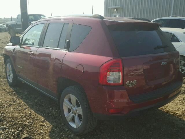 1C4NJDAB0CD556008 - 2012 JEEP COMPASS BA BURGUNDY photo 3