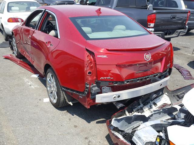 1G6AK5SX7D0162674 - 2013 CADILLAC ATS PERFOR RED photo 3