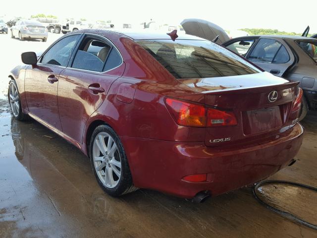 JTHBE262975015767 - 2007 LEXUS IS 350 RED photo 3